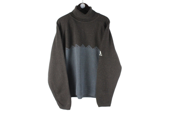 Vintage Adidas Turtleneck Sweater XLarge winter warm pullover 90s jumper