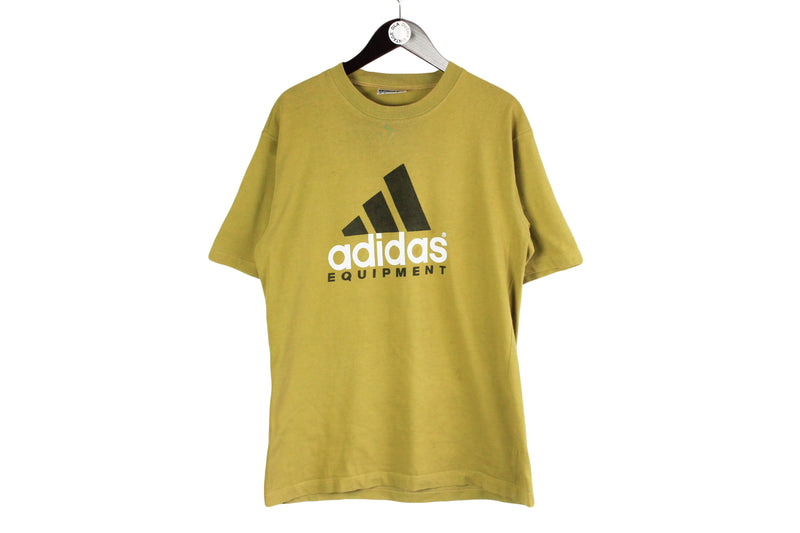 Vintage Adidas Equipment T-Shirt Large size men's sport tee big logo short sleeve green top unisex authentic athletic wear retro shirt