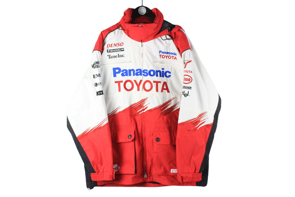 Vintage Panasonic Toyota Racing Formula 1 Jacket red white 00s big logo F1 race wear windbreaker