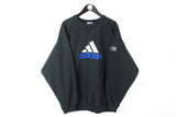 Vintage Adidas Sweatshirt XLarge black big logo 90s crewneck pullover