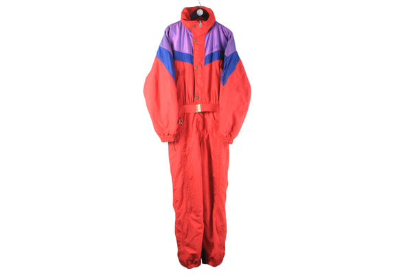 Vintage Ellesse Ski Suit XLarge red 90s retro sport style jumpsuit winter classic coveralls