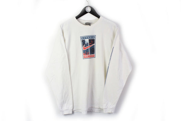 Vintage Nike New York Tennis Long Sleeve T-Shit Large big logo sweatshirt 