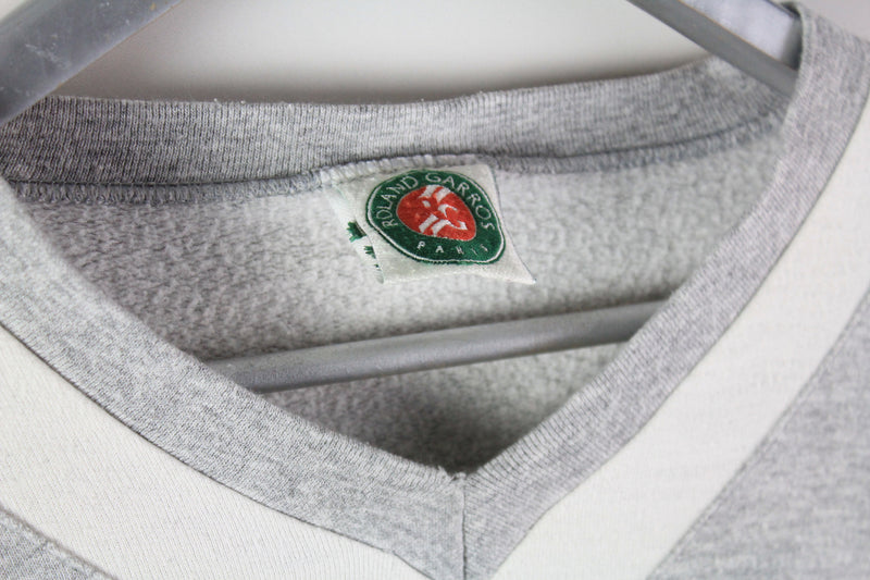Vintage Roland Garros V-Neck Sweatshirt XLarge