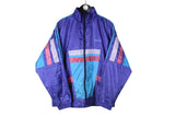 Vintage Adidas Track Jacket XLarge size men's authentic athletic purple multicolor suit sport running fitness full zip windbreaker front logo