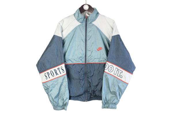 Vintage Nike Track Jacket blue 90s just do it sport windbreaker 