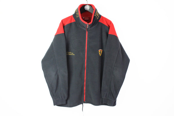 Vintage Ferrari Fleece Full Zip XLarge gray Michael Schumacher sweater winter 