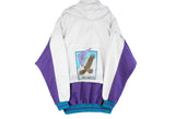 Vintage Adidas Hoodie Half Zip white purple 90s retro style  how the eagle flies authentic rare windbreaker anorak jacket