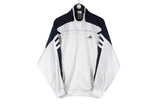 Vintage Adidas Tracksuit XLarge size men's authentic athletic white blue multicolor track jacket and pants sport running fitness full zip windbreaker front logo