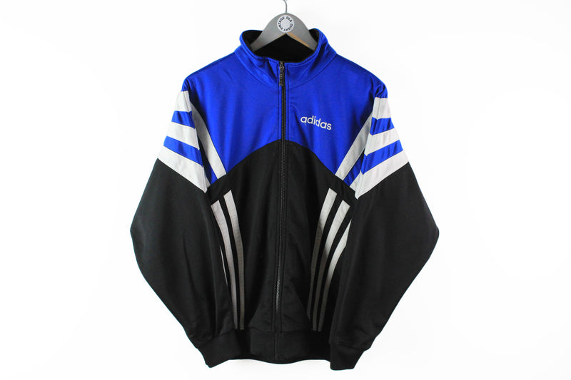 Vintage Adidas Track Jacket Medium black blue 90s sport jacket