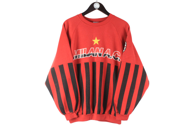 Vintage AC Milan Sweatshirt Small / Medium big logo football big logo 90s retro Calcio Italy crewneck 