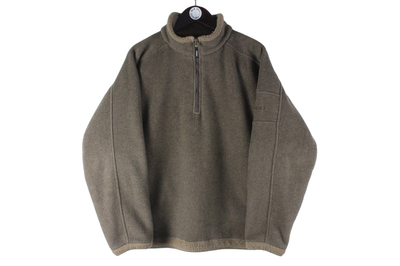 Vintage Musto Fleece 1/4 Zip Medium green 00s outdoor trekking sweater heavy jumper