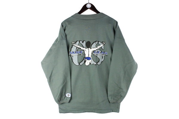 Vintage Chiemsee Sweatshirt Small green Surf Gear crewneck 90s retro sport style oversize jumper