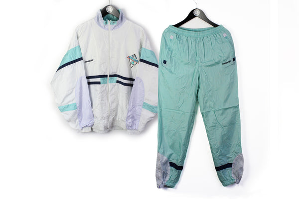 Vintage Adidas ATP Line Tracksuit Large white green full zip 90s sport suit athletic tennis style