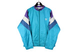 Vintage Adidas Track Jacket XLarge size men's authentic athletic blue multicolor suit sport running fitness full zip windbreaker front logo 90's 80's