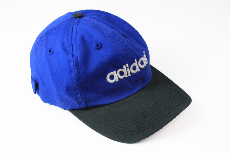 Vintage Adidas Cap 90s blue black retro style hat 