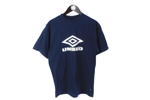 Vintage Umbro T-Shirt Small / Medium navy blue big logo 90's sport style cotton tee