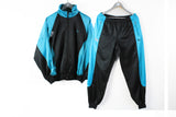 Vintage Puma Tracksuit Medium black blue 90s retro style sport suit
