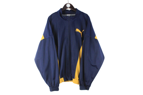 Vintage Puma Tracksuit XLarge blue yellow 90s retro sport style jacket and pants 