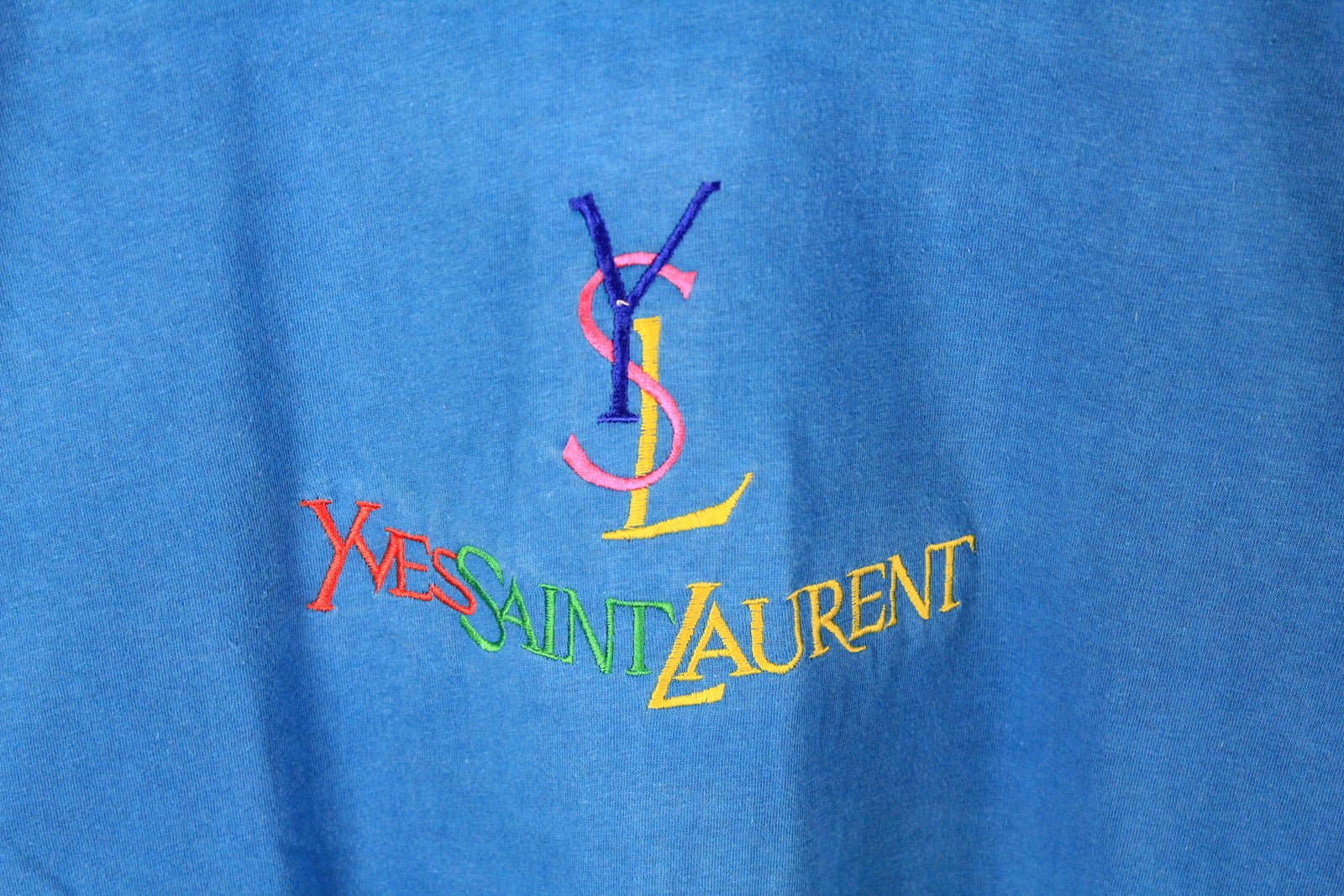 Vintage Yves Saint Laurent Bootleg Big Embroidery Logo T-Shirt