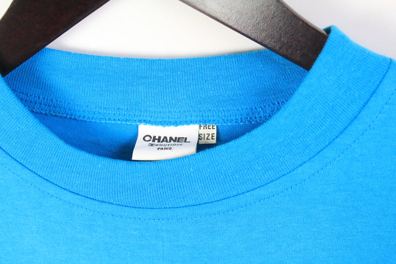 chanel blue sweatshirt vintage