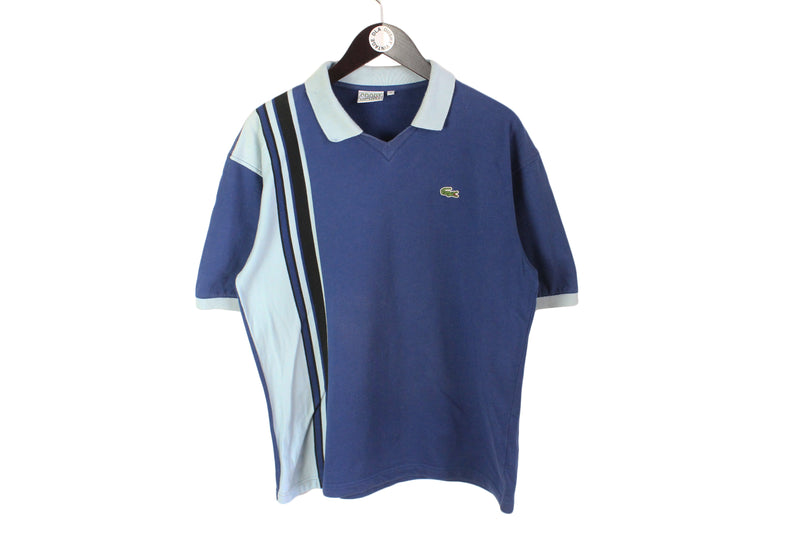 Vintage Lacoste Polo T-Shirt Large 90s Sport blue collared tee
