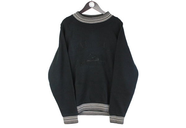 Vintage Bogner Sweatshirt black nature forest big logo 90s crewneck sport jumper made in Italy