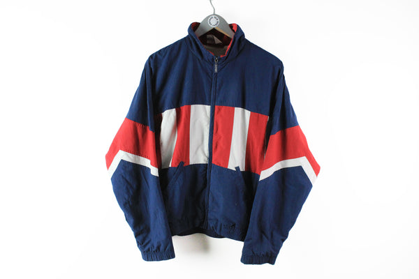 Vintage Adidas Track Jacket Medium  90s blue red retro windbreaker