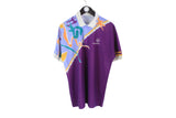 Vintage Sergio Tacchini Polo T-Shirt Large purple 90's sport style tee