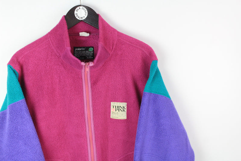 Vintage Think Pink Fleece Full Zip Large