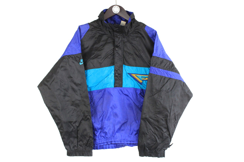 Vintage Nike Flight Anorak Jacket  air black purple 90s basketball style rare retro windbreaker