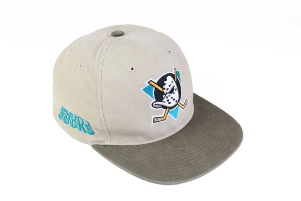 Vintage Mighty Ducks Cap Disney Gray big logo 90's NHL Hockey Hat