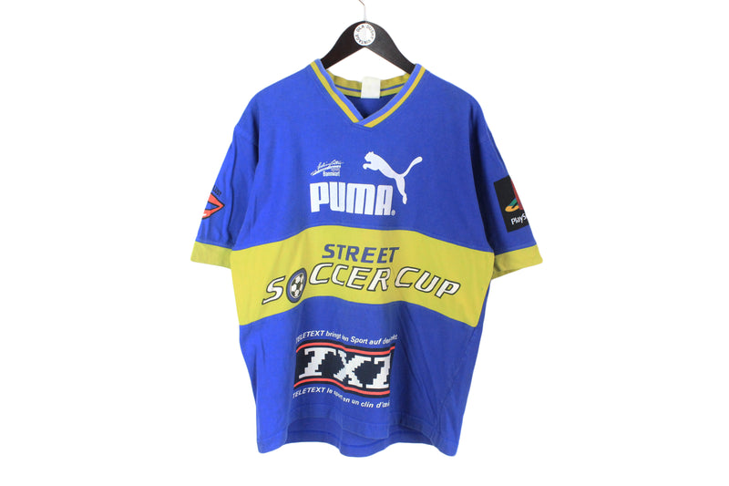 Vintage Puma Street Soccer T-Shirt Large / XLarge Sneakers Play Station cotton v-neck 