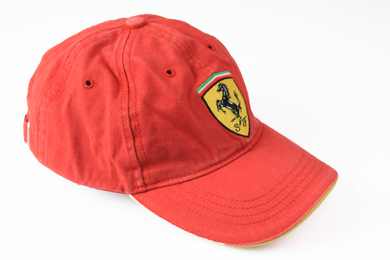 Vintage Ferrari Cap red big logo 90s michael schumacher hat