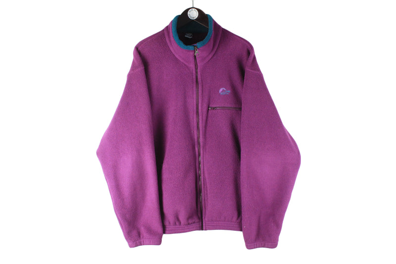 Vintage Lowe Alpine Fleece Full Zip XLarge purple sweater 90s retro outdoor trekking sport sweater