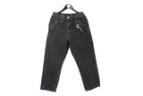 Vintage Karl Kani Jeans Medium Black big logo 90's denim pants hip hop rap style