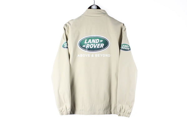 Vintage Land Rover Jacket big logo range rover beige authentic sport racing F1 jacket UK