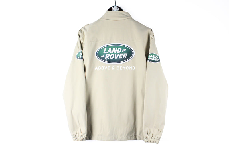 Vintage Land Rover Jacket big logo range rover beige authentic sport racing F1 jacket UK