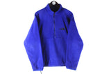 Vintage The North Face Fleece Half Zip Large blue 90s retro sweater sport style winter heavy jumper