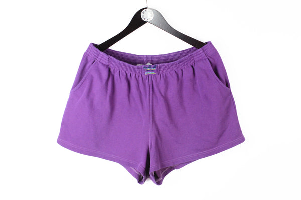 Vintage Adidas Shorts XLarge purple cotton 90s sport classic shorts