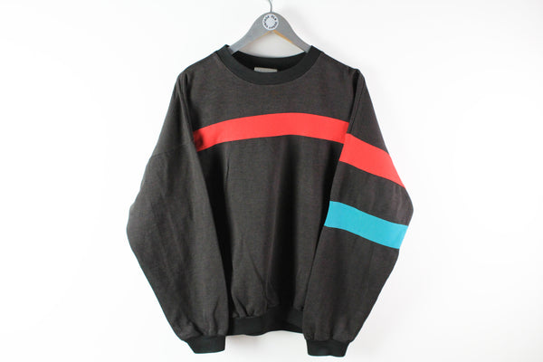 Vintage Adidas Sweatshirt Medium black red green big logo 90s sport jumper