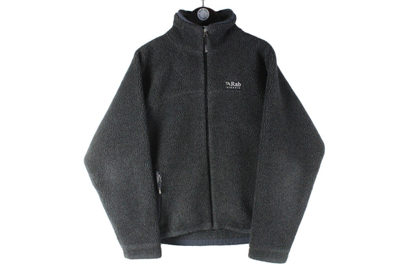 Vintage Rab Fleece Full Zip Large gray small logo 90s 00s outdoor trekking sport jumper sweater