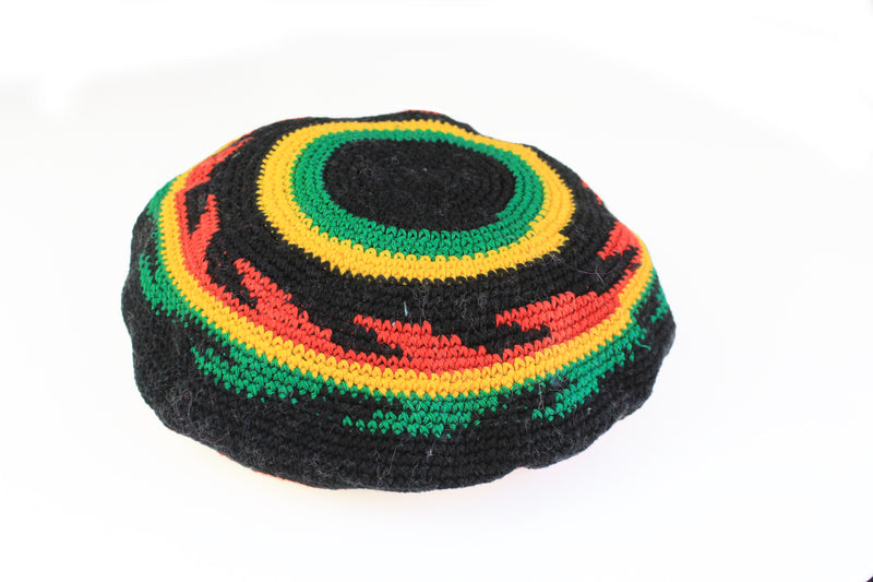 Vintage Rasta Beret Hat Bob Marley Rastafarian 80's black multicolor Jamaica cap