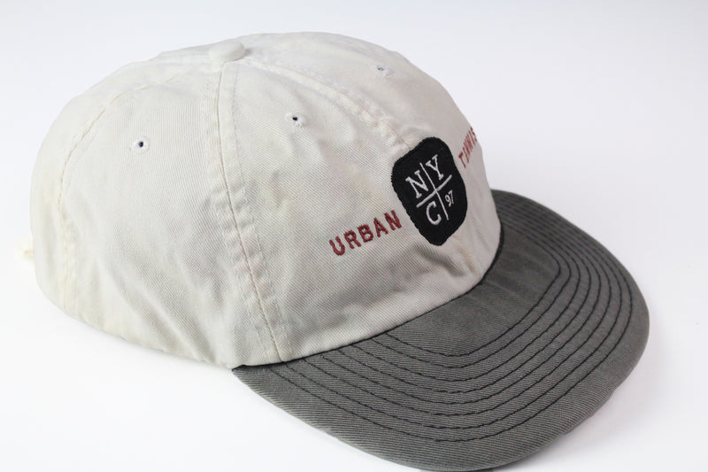 Vintage Nike Urban Tennis NY 1997 Cap white gray 90s big logo hat