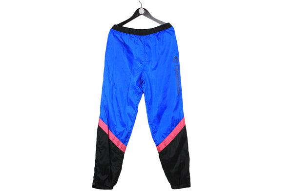 Vintage Reebok Classic Track Pants XLarge size men's sport authentic athletic wear blue black big logo 90's style authentic athletic bright 