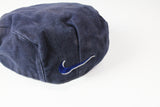 Vintage Nike Newsboy Hat blue big logo Flat Cap Cabbie baker boy 504 Style Contour Fitted Beret retro hip hop made in  USA style authentic hat
