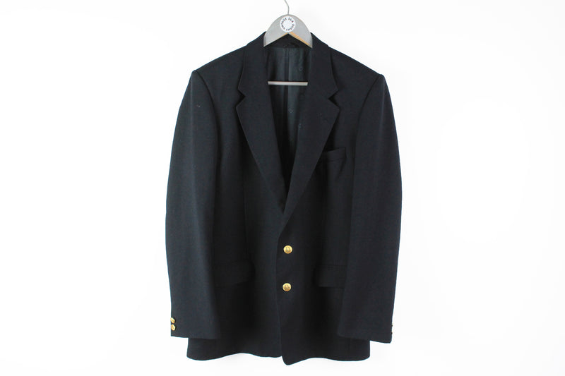 Vintage Christian Dior Blazer Large navy blue gold buttons retro style 90s jacket