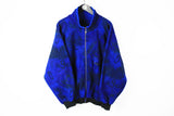 Vintage Fleece Full Zip Large navy blue 90s windstopper retro style ski sweater