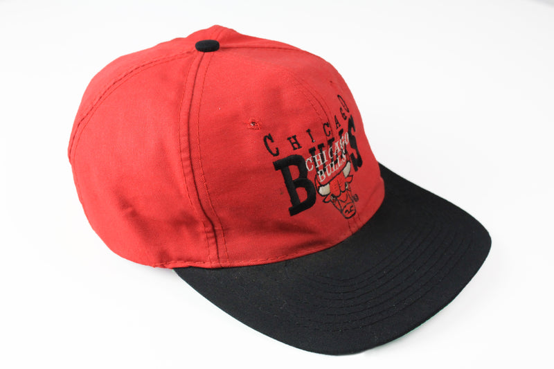 Vintage Chicago Bulls Cap big logo 90s hat Basketball NBA red black