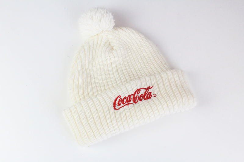 Vintage Coca-Cola Hat white 90's winter ski hat