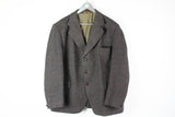 Vintage Harris Tweed Blazer Large plaid pattern 80s classic wool jacket